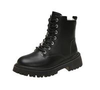 ladies motorcycle boots Boots for Women Classic Waterproof Lace Up Ankle Booties Comfortable Wide Fitting Anti Slip Shoes Autumn Winter Shoes Sole Heel Non Round Toe Shoe wide fit Booties for women uk