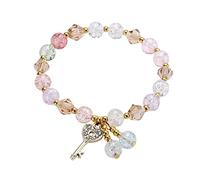 Ladies Multicolor Beaded Bracelet Stackable Beaded Bracelet Layered Beaded Adjustable Bracelet Colorful Bracelet Earring Necklace Set for Girls (B, A)