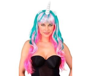 Ladies Multicoloured Unicorn Wig