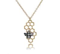 Ladies Necklace Simple Fashion Geometric Design Little Bee Sweater Pendant Necklace Jewelry For Women 3.2 * 1.6cm Useful and Fashion