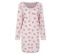 Ladies Nightie Long Sleeve Hearts Print Night Dress UK Sizes 10 to 28 Cotton