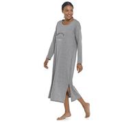 Ladies Nightie Long Sleeve Longer Length Slogan Jersey Nightdresses UK 8-22 Weekend (LL/Weekend 8/10)