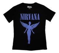 Ladies Nirvana Angelic Blue Mono Official Tee T-Shirt Womens Girls (Small)