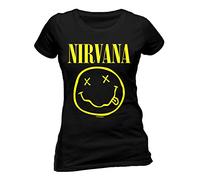 Ladies Nirvana Yellow Smile Official Tee T-Shirt Womens Girls (Large)