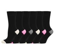 Ladies Non-Elastic Socks Women’s Diabetic Gentle Loose Grip Soft Top - Cotton Rich Comfort Fit Socks - Circulation & Sensitive Feet Friendly - 6 Pairs (Option 1)