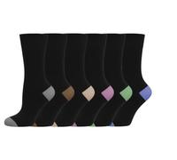 Ladies Non-Elastic Socks Women’s Diabetic Gentle Loose Grip Soft Top - Cotton Rich Comfort Fit Socks - Circulation & Sensitive Feet Friendly - 6 Pairs (Option 2)