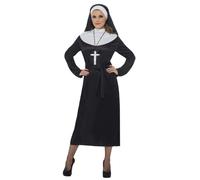 Ladies Nun Mens Priest Couples Fancy Dress Costume Vicar Nuns New S-XL