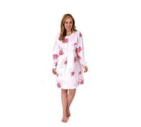 Ladies Nursing Care Nightshirt Open Back Long Sleeve, Hospital Incontinence Nightdress - pink - Medium