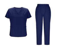 Ladies Nursing Uniforms Scrub Set Workwear Nurse V Neck Top Pants Work Clothing Women V Neck Scrub Top Nursing Work suits for Cosmetology SPA Pet Groomer Slip-On Tunic + Jogging Trousers Set Beauty