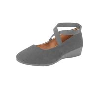 Ladies oafers Shoes Size 4 Women's Soft Leather Flat Light Steps Elegant Walking Flat Wedding Shoes for Bride Lace (Grey, 4.5)