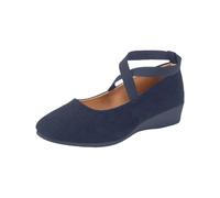 Ladies oafers Shoes Size 4 Women's Soft Leather Flat Light Steps Elegant Walking Flat Wedding Shoes for Bride Lace (Blue, 4)