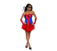 Ladies Official Marvel Sexy Spiderman Spidergirl Spiderwoman Superhero Tutu Halloween Film Fancy Dress Costume Outfit UK 6-18 (UK 6-8) Red