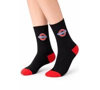 Ladies Official TFL Licensed Roundel Embroidery Socks - Mind the Gap, London & Underground Designs - Comfort Fit Sock Size 4-7 | British UK Souvenir Gift