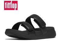 Fitflop Women's F-Mode Go Adjustable Flatform Two-bar Slides Sandal, Black, 4 UK