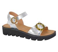 Cipriata L415E- Womens T-Bar Halter Wedge Sandals Green, size 8