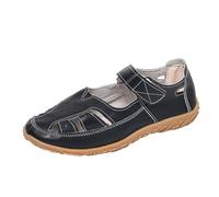 Ladies Orthopedic Loafers in Breathable Leather Slip On Shoes for Women Comfy Walking Shoes Diabetic Friendly Sandals Memory Foam Close Toe Sliders Plantar Fasciitis Breathable Slides Black
