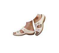 Ladies Orthopedic Sandals Thick Bottom Slope And Fashion Outside Wearing Open Toed Square Head Cold Drags Women's Shoes Embroidery Flower Wadge for Women Platform Outdoor Walking