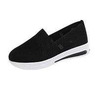 Ladies Orthopedic Shoes Ventilated Soft Mesh Sole Non Slip Cushioned Base Portable Supportive Arch Flat Shoes for Daily Travel Outing Black