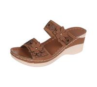 Ladies Orthopedic Wedges Platform Wedge Sandals Women's Summer Retro Roman Leisure Slope with A Open Toe Slope Heel Slippers Flatform Sandals Gold Woman Sandal Shoes Size 6 (Brown,4)
