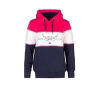 Ladies Overhead Country Hoody Highland Cow Embroidery Women's Jumper (UK, Numeric, 12, Regular, Regular, Cow Navy/White/Bonbon)