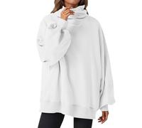 Ladies Oversized Hoodies Comfortable Plus Sizes Sweatshirt Top Jumper Jacket Casual Pullover Tops Fall Winter Pattern Print Autumn Thermal Fleece Uni-Sex Plain Loose White