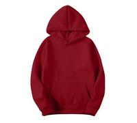 ladies oversized hoodies comfortable plus sizes sweatshirt top jumper jacket fleece girls lapel half zip pullover autumn winter thermal tops uni-sex plain loose Red