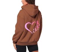 Ladies Oversized Hoodies Soft Stretchable Hoodie Top Sweatshirt Jumper Jacket Fleece Sweatshirts Womens Lapel Half Zip Up Pullover Drop Shoulder Uni-Sex Plain Loose Brown
