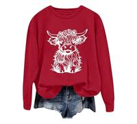 Ladies Oversized Hoodies Soft Stretchable Hoodie Top Y2K Gothic Sweatshirt Fleece Sweatshirts Womens Fall Winter Pattern Print Autumn Thermal Tops for Adults Teens Red