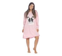Ladies Oversized Sleep Long Sleeve T-Shirt LN450 Pink Frenchie