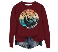 Ladies Oversized Sweatshirt Christmas Hoodie Fleece Jumpers for Women UK Sweater Vest Women Aviator Jacket Womens Long Hoodie Ladies Party Tops Ladies Black Coat （Red, XXL