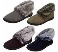 Ladies Padders Casual Faux Fur Cuffed Slippers Esme