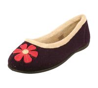 Ladies Padders Wide Fitting Ballerina Slippers Happy