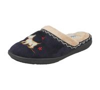 Padders Scotty Wide Fitting Open Back Womens Memory Foam Slippers (3 UK, Navy, numeric_3)