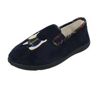 Padders Dandie Dual Width Womens Memory Foam Slippers (4 UK, Navy, numeric_4)