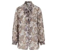 Ladies Paisley Printed Tie Neck Blouse - Puff Sleeve Shirt for Women - Elegant Boho Style Top - UK Sizes 8 to 26 (UK, Numeric, 14, 16, Regular, Regular, Paisley Print)