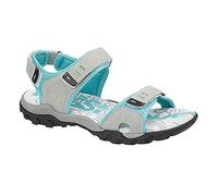 Ladies PDQ Adjustable Sports Walking Sandals Light Grey Mint L498 KD -UK 3 (EU 36)