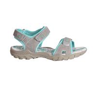 Ladies PDQ Adjustable Sports Walking Sandals Light Grey Mint L498 KD -UK 7 (EU 40)