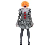 Ladies PENNYWISE Stephen King IT Fancy Dress Costume Halloween Clown Chapter Two