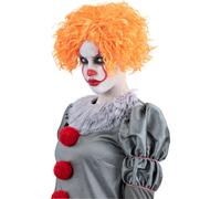 Smiffys IT Chapter Two Wig for Adults, Short and Wavy Orange Wig, Officially Licensed and Pre-Styled, Ideal for Halloween, Stag and Hen Nights, and Themed Fancy Dress