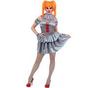 Ladies PENNYWISE Stephen King IT Fancy Dress Costume Halloween Mini Chapter Two