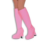 Ladies Pink Go Go Boot Tops 1960s 1970s Retro Fancy Dress Costume Accessory One Size Fits Most Womens Disco Party Halloween Outfit BA315