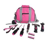 Pink Tool Kit DIY 25pcs Set Includes Hammer, Pliers, Screwdrivers, Bag - Pink