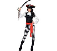 Adult Pirate Lady Costume Caribbean Buccaneer Womens Fancy Dress UK 8-18