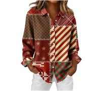 Ladies Plaid Shirts UK 2025 Fashion Long Sleeve Collared Button Down Tops Fall Winter Casual Loose Fit Blouse Dressy Comfy Lightweight Going Out T-Shirt Vintage Print Shirt