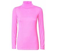 Ladies Plain and Animal Leopard Print Turtle Polo High Neck Top Plus Size Jumper Women's Long Sleeves Printed and Plain Roll Neck Party Wear Jumpers Tops (Baby Pink, UK 12-14)