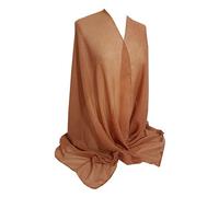 Ladies Plain Glitter Stardust Sparkle Scarf Sarong Hijab Wrap Lovely Colours (Khaki Brown)