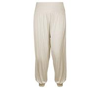 Ladies Plain Harem Pants Cuffed Bottom Womens Girls Ali Baba Long Baggy Trousers Leggings Plus Size 8-26 (S/M (8-10), Cream)