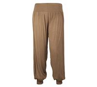 Ladies Plain Harem Pants Cuffed Bottom Womens Girls Ali Baba Long Baggy Trousers Leggings Plus Size 8-26 (M/L (12-14), Mocha)