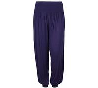Ladies Plain Harem Pants Cuffed Bottom Womens Girls Ali Baba Long Baggy Trousers Leggings Plus Size 8-26 (XXL (20-22), Navy)