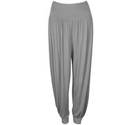 Ladies Plain Harem Pants Cuffed Bottom Womens Girls Ali Baba Long Baggy Trousers Leggings Plus Size 8-26 (XXXL (24-26), Grey)
